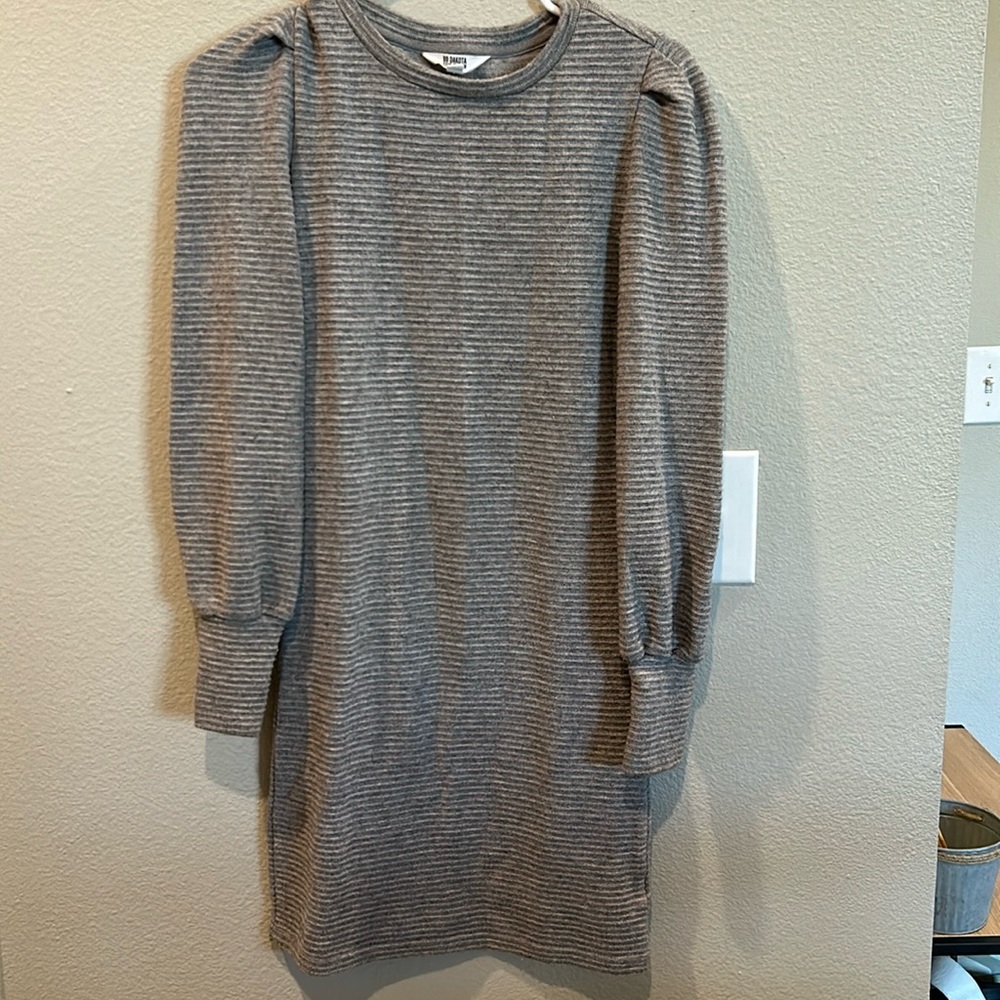 Steve Madden Grey Ribbed Sweater Dress